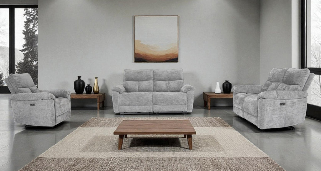 Klint Lucie Dove Fabric Power Recliner Sofa