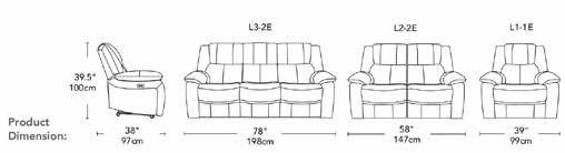 Knole Pisa Grey Leather Power Recliner Sofa