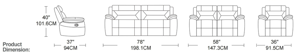 Lucca Ink Corner Sofa