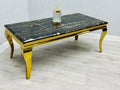 Sofia Black Ceramic Marble-Effect Coffee Table - angled view
