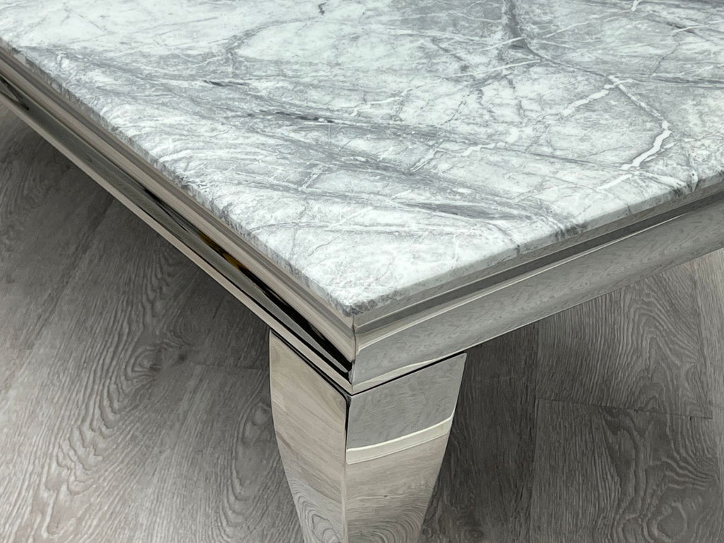 Sofia Grey Ceramic Marble-Effect Coffee Table - angled view