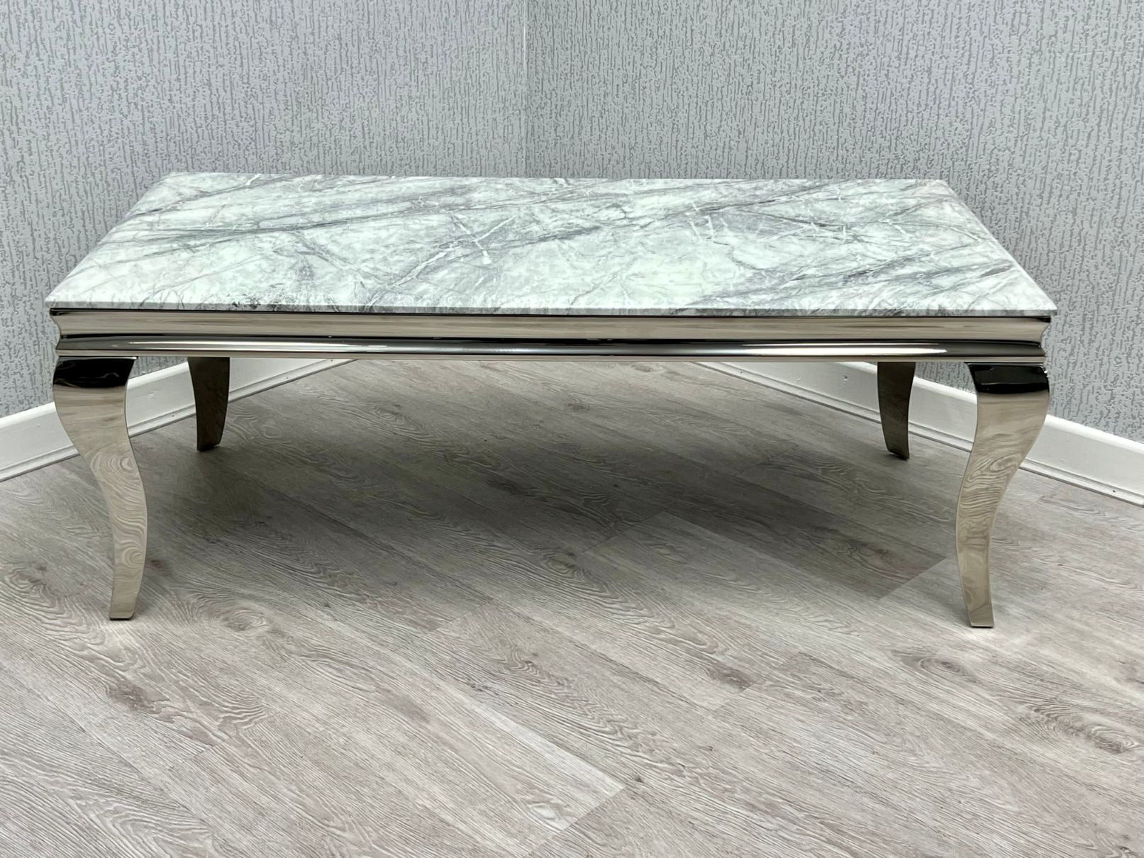 Sofia Grey Ceramic Marble-Effect Coffee Table - lifestyle view