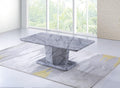 Napoli Light Grey Marble-Effect Coffee Table with matching pedestal base