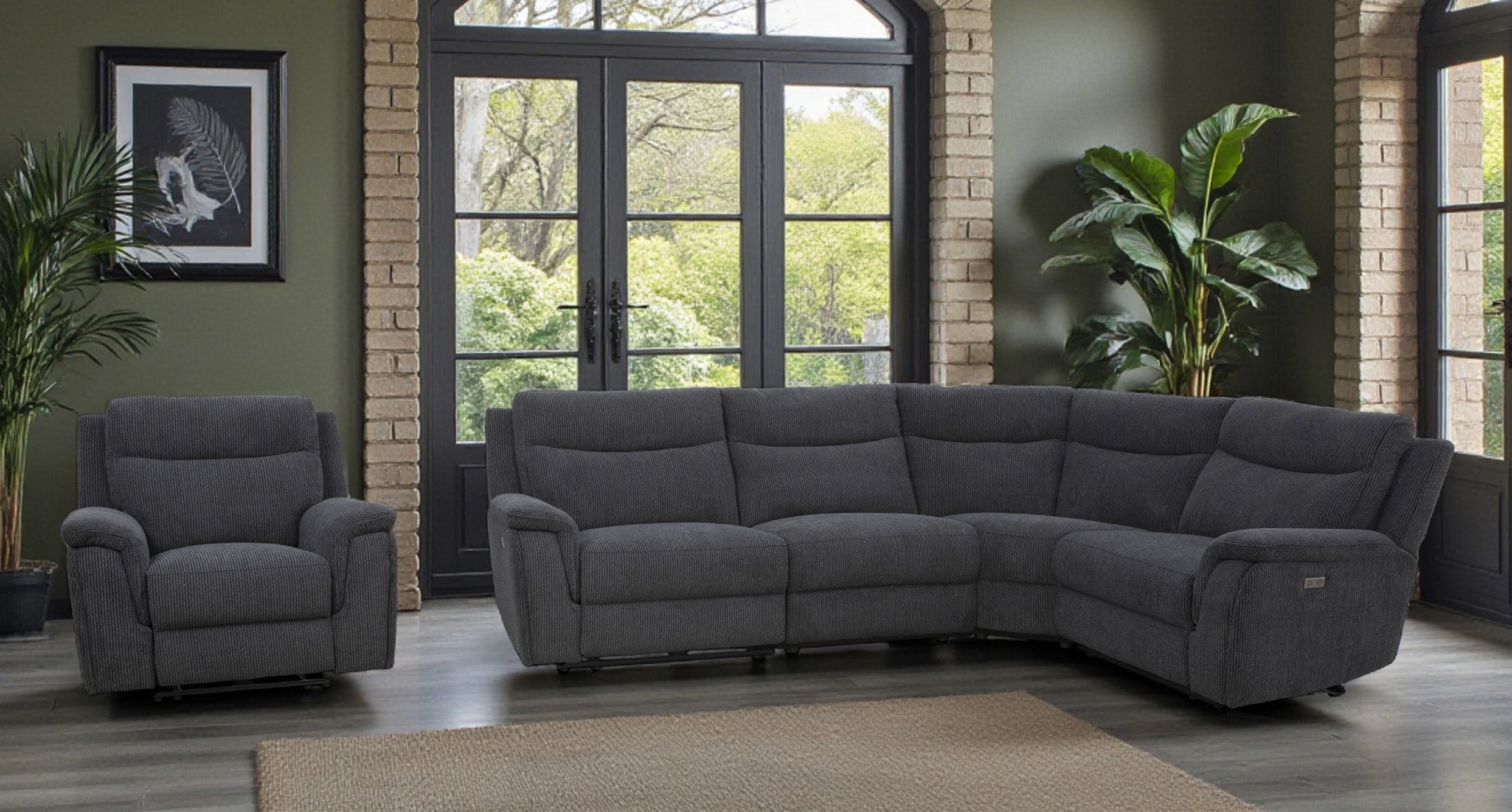 Maverick Midnight Black Corner Sofa