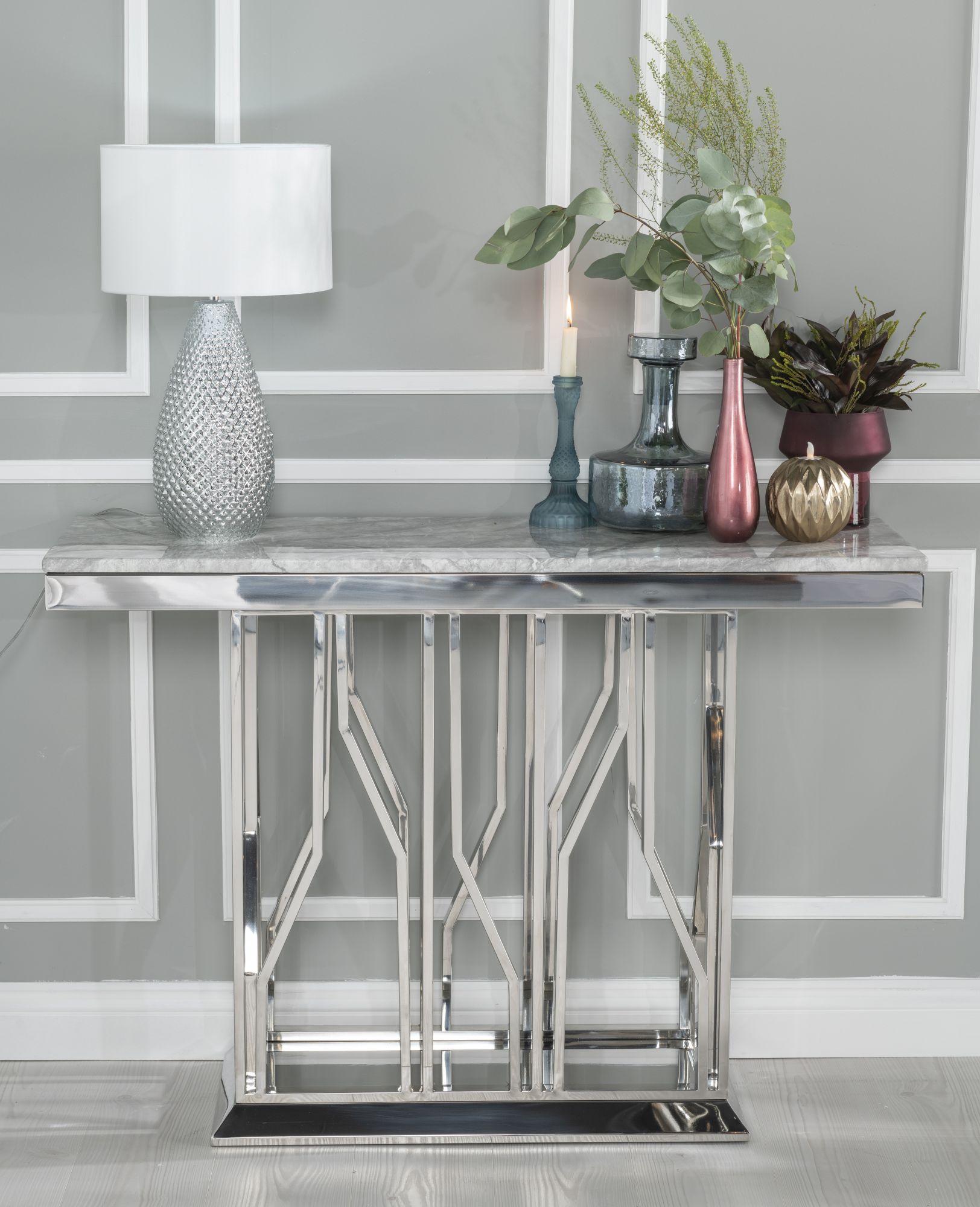 Mercury Grey Chrome Coffee Table