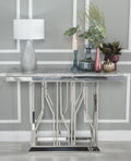 Mercury Grey Chrome Marble Effect Console Table