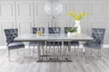 Mercury Grey Chrome Engineered Marble Dining Table 220cm