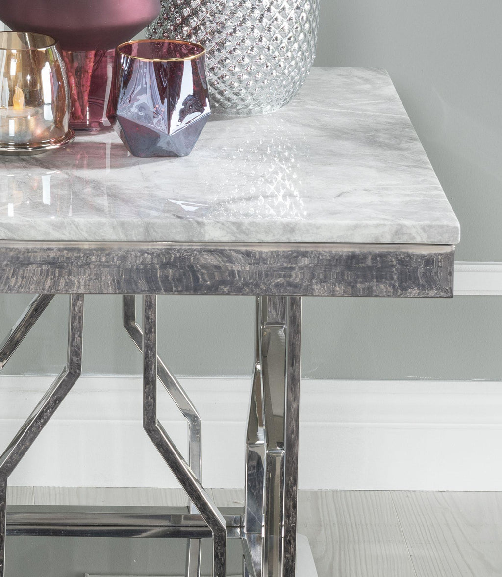 Mercury Grey Chrome End Table
