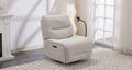 Meteor Beige Fabric Swivel Glider Power Recliner Chair