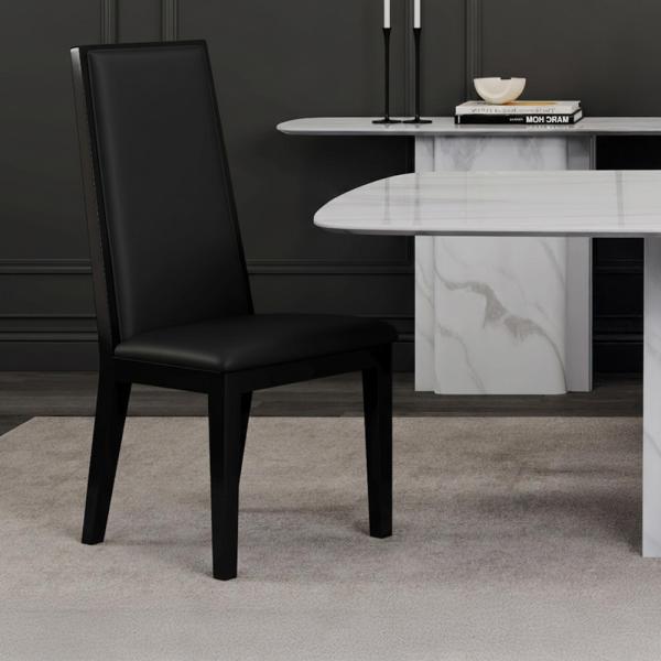 Montelli Grand High Back Leather Dining Chair