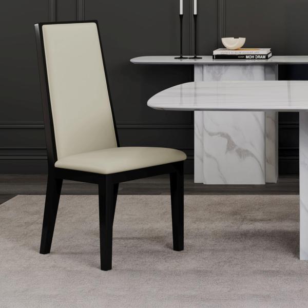 Montelli Grand High Back Leather Dining Chair