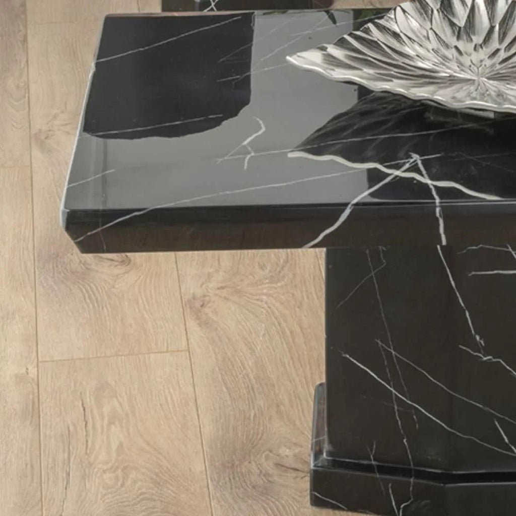 Nebula Black Engineered Marble Coffee Table