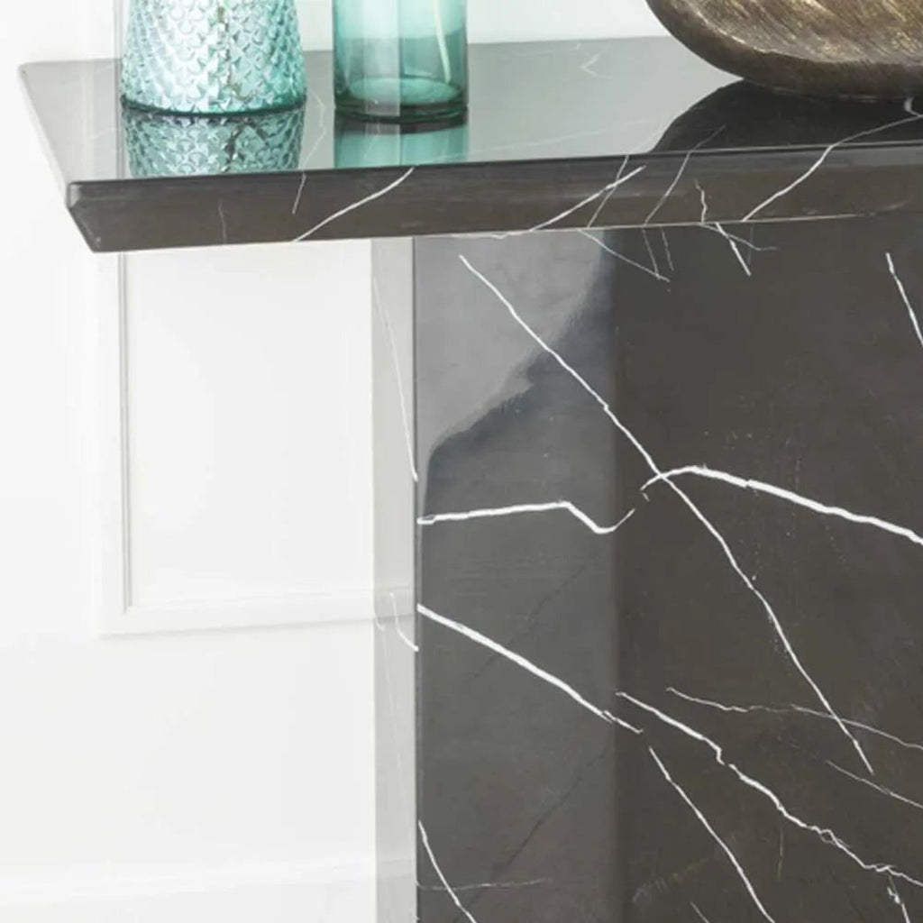 Nebula Black Engineered Marble Console Table