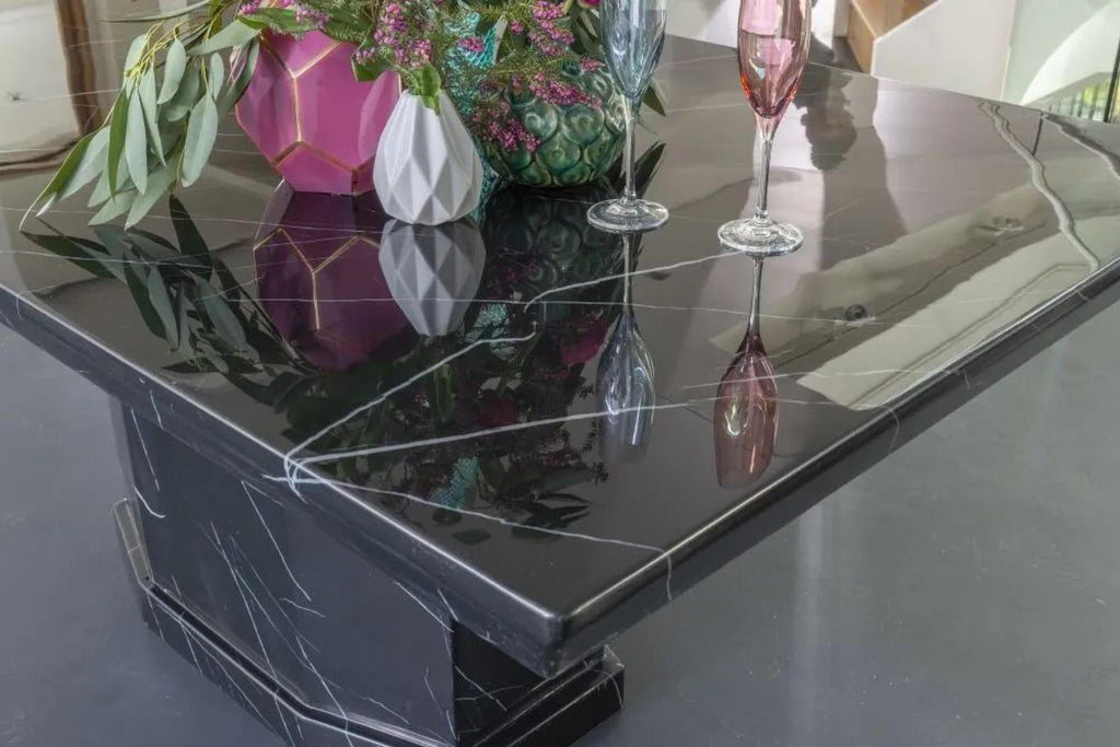 Nebula Black Engineered Marble Dining Table 160cm