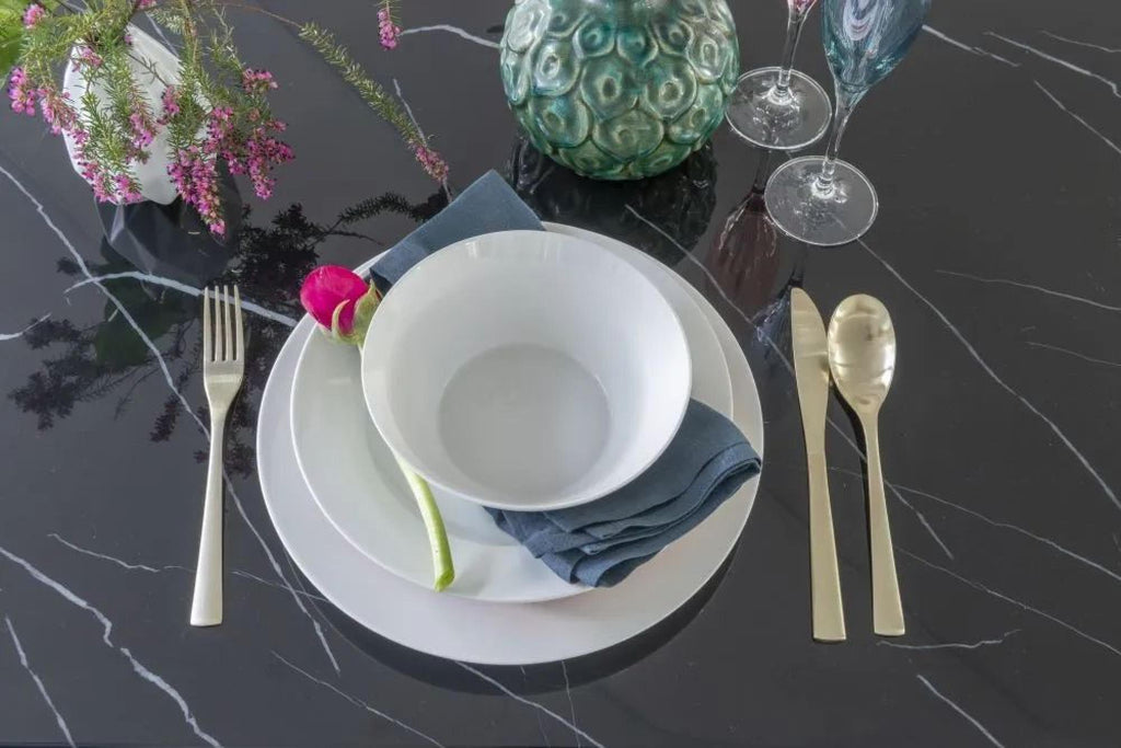 Nebula Black Engineered Marble Dining Table 160cm