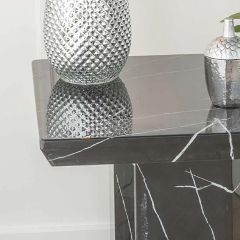 Nebula Black Engineered Marble End Table