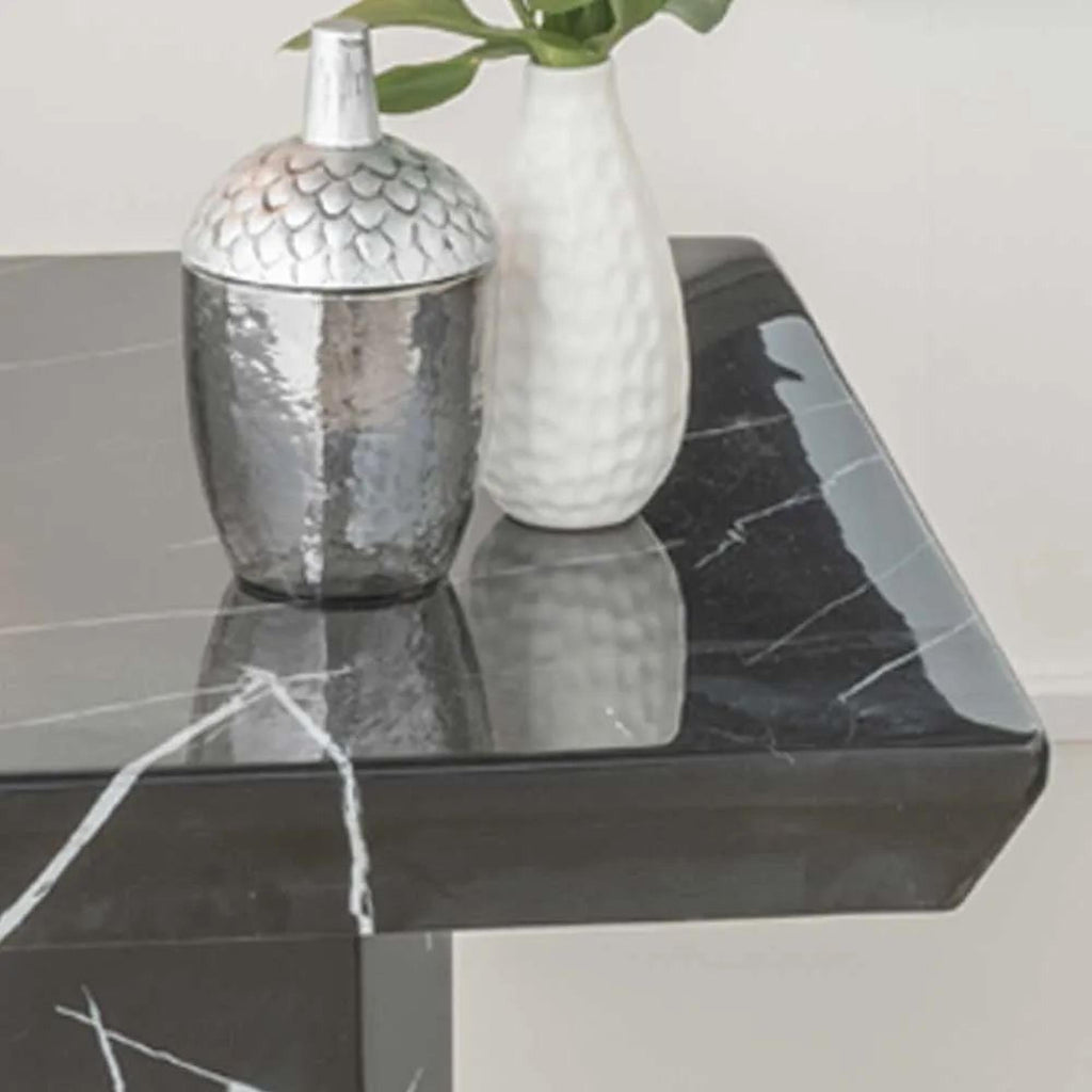 Nebula Black Engineered Marble End Table