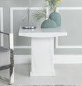 Olympia White Engineered Marble Square End Table