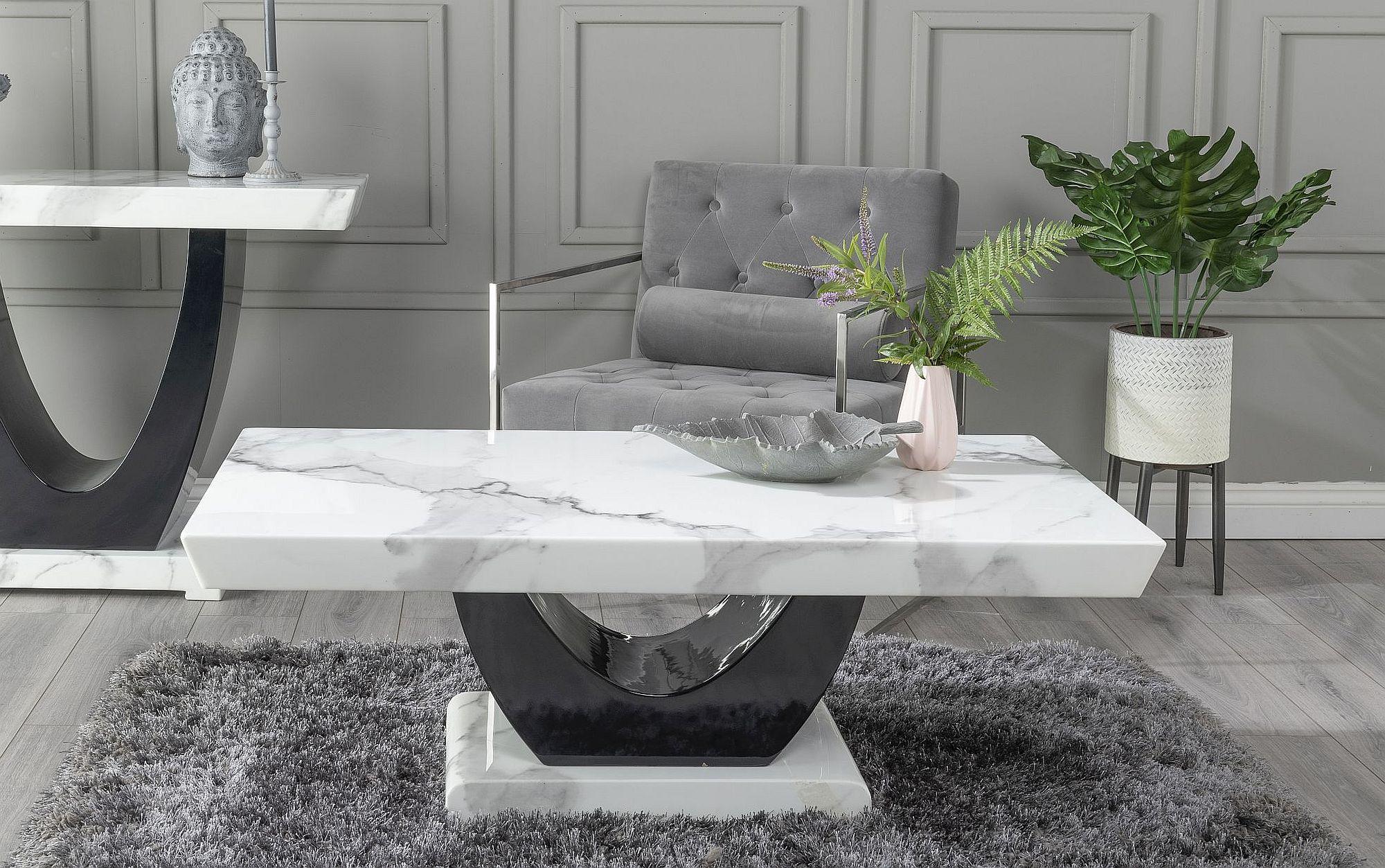 Omega White Black High Gloss Coffee Table