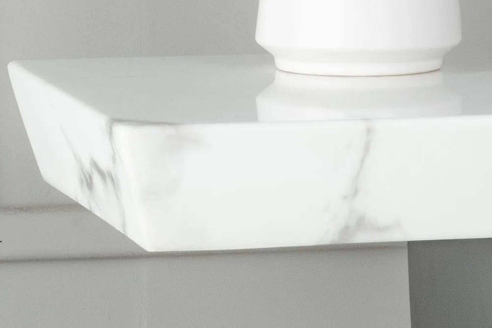 Omega White Black High Gloss Engineered Marble Console Table