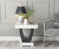 Omega White Black High Gloss End Table