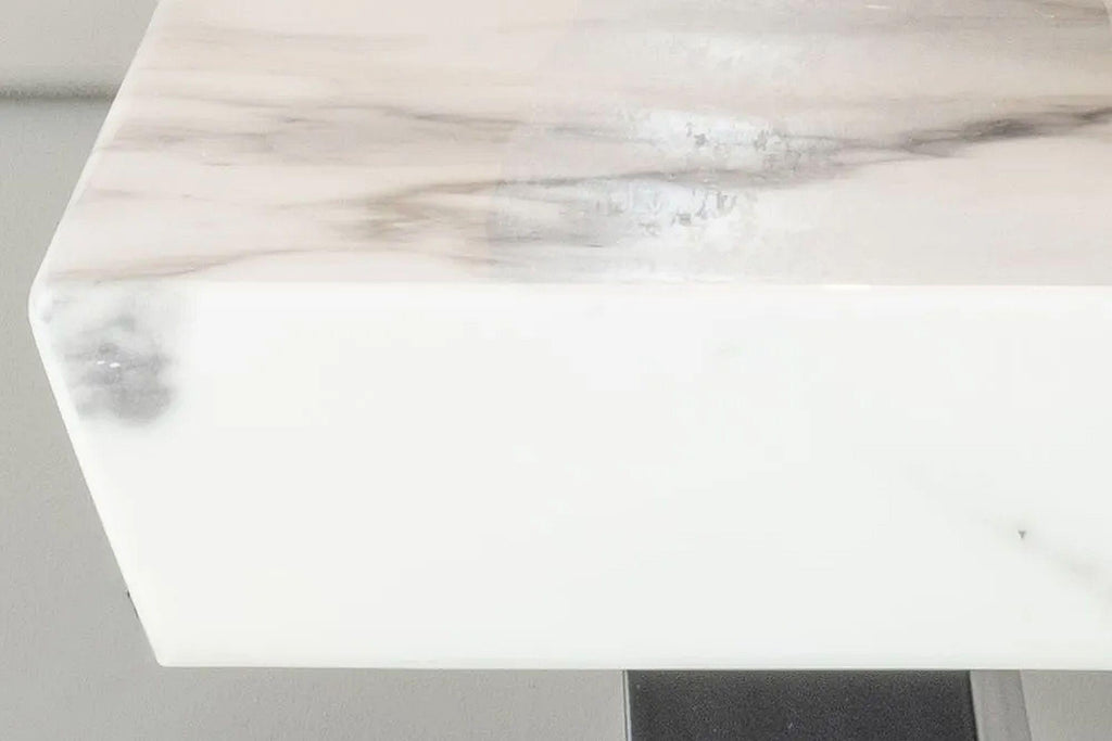 Omega White Black High Gloss End Table
