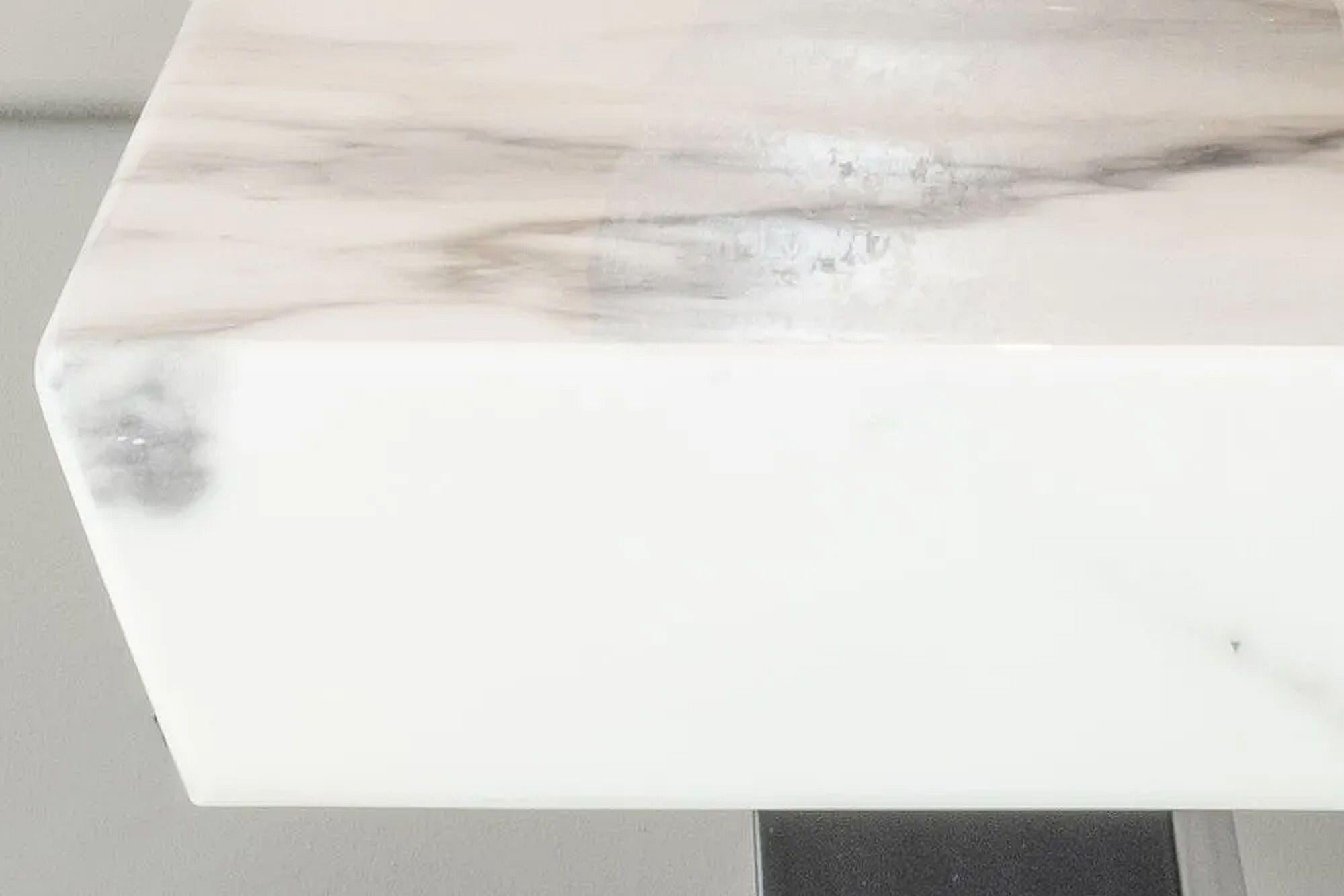 Omega White Black High Gloss End Table