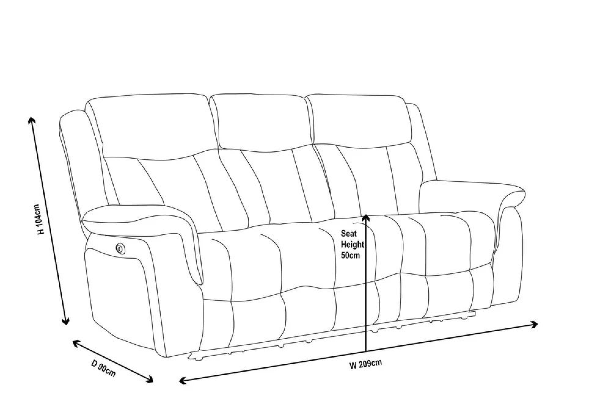 Pickford Grey Fabric Electric Recliner Sofa