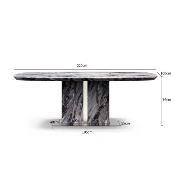 Ravello Grey Engineered Marble Dining Table 220cm
