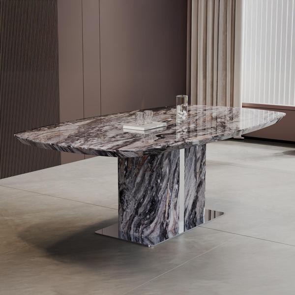Ravello Grey Engineered Marble Dining Table 240cm
