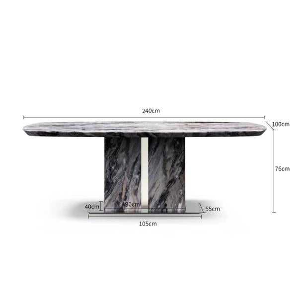Ravello Grey Engineered Marble Dining Table 240cm