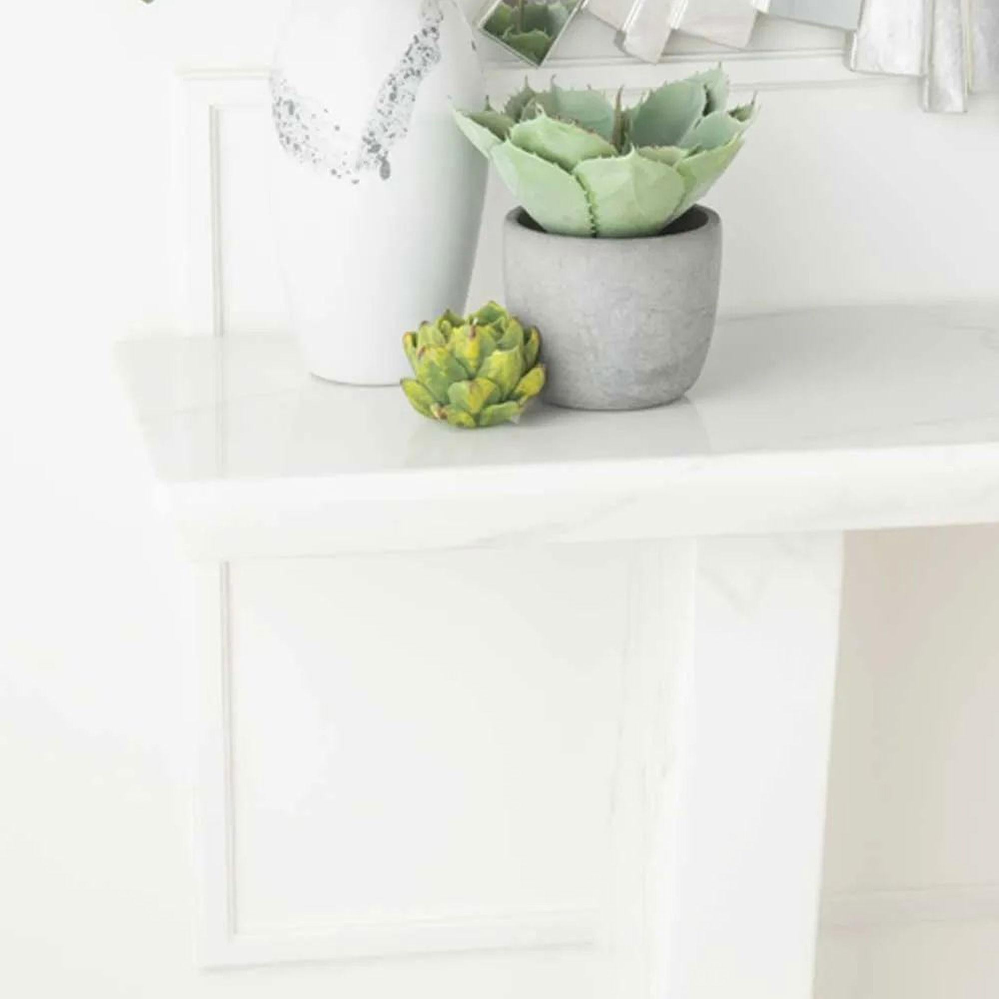 Rio White Engineered Marble Console Table