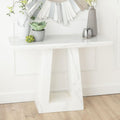 Rio White Engineered Marble Console Table