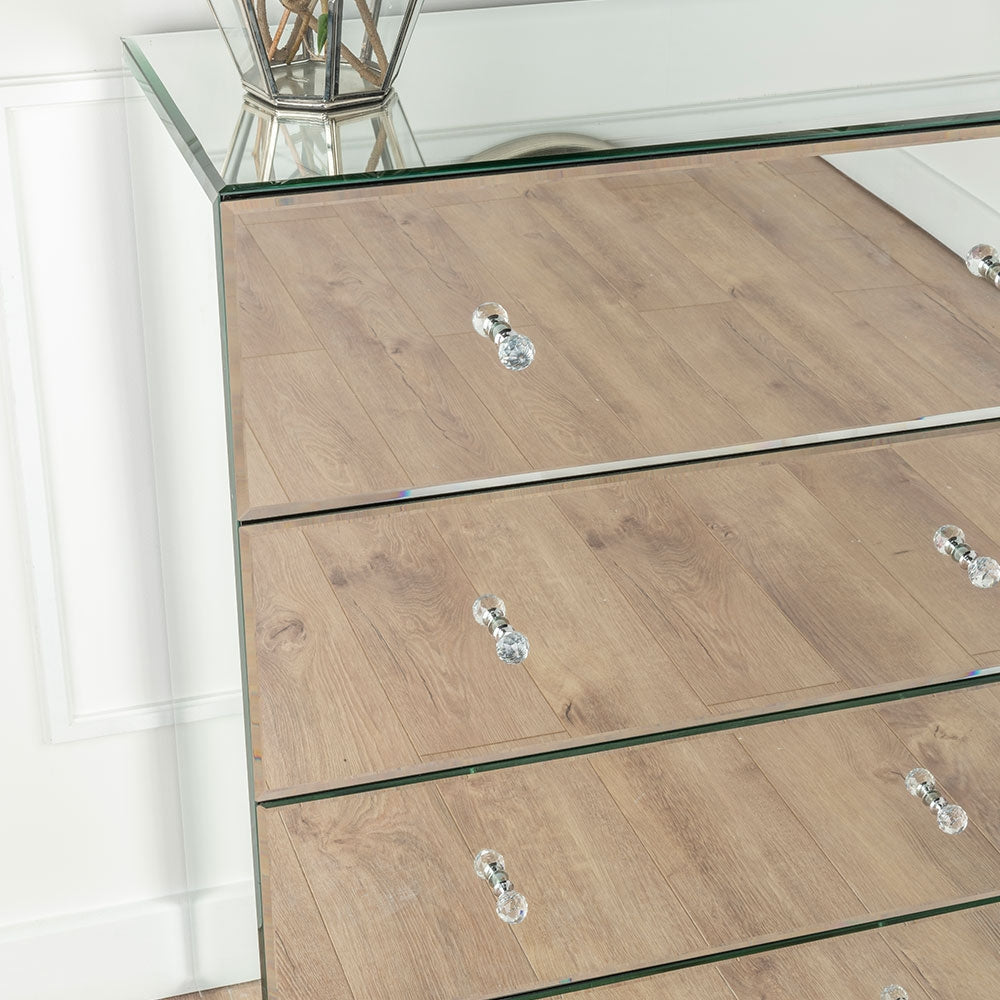 Scala Mirrored 4 Drawer Tall Chest of Drawers