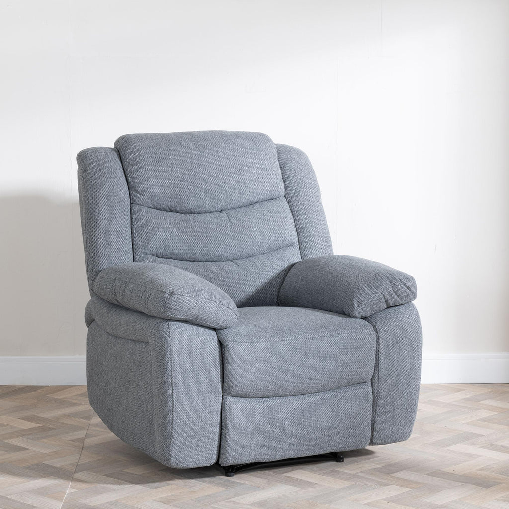 Sydney Grey Fabric Manual Recliner Sofa