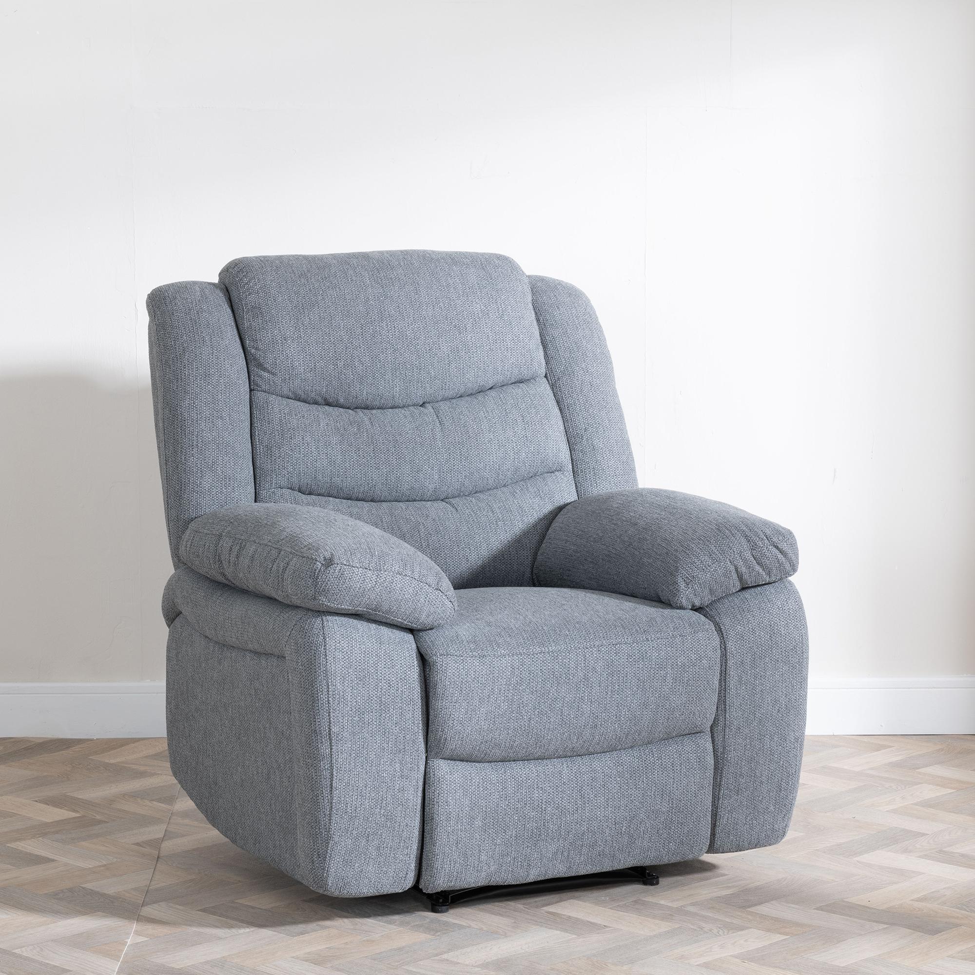 Sydney Grey Fabric Manual Recliner Sofa