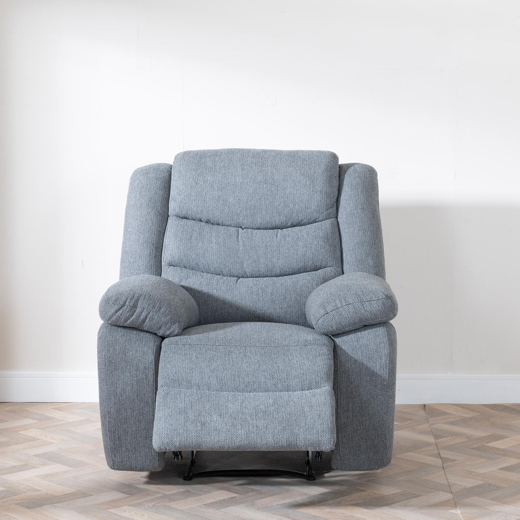 Sydney Grey Fabric Manual Recliner Sofa