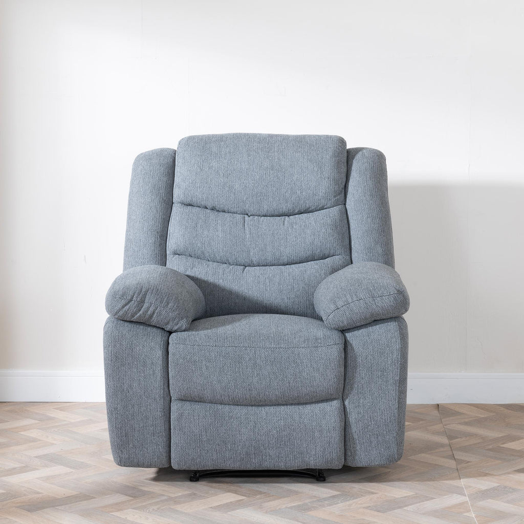 Sydney Grey Fabric Manual Recliner Sofa