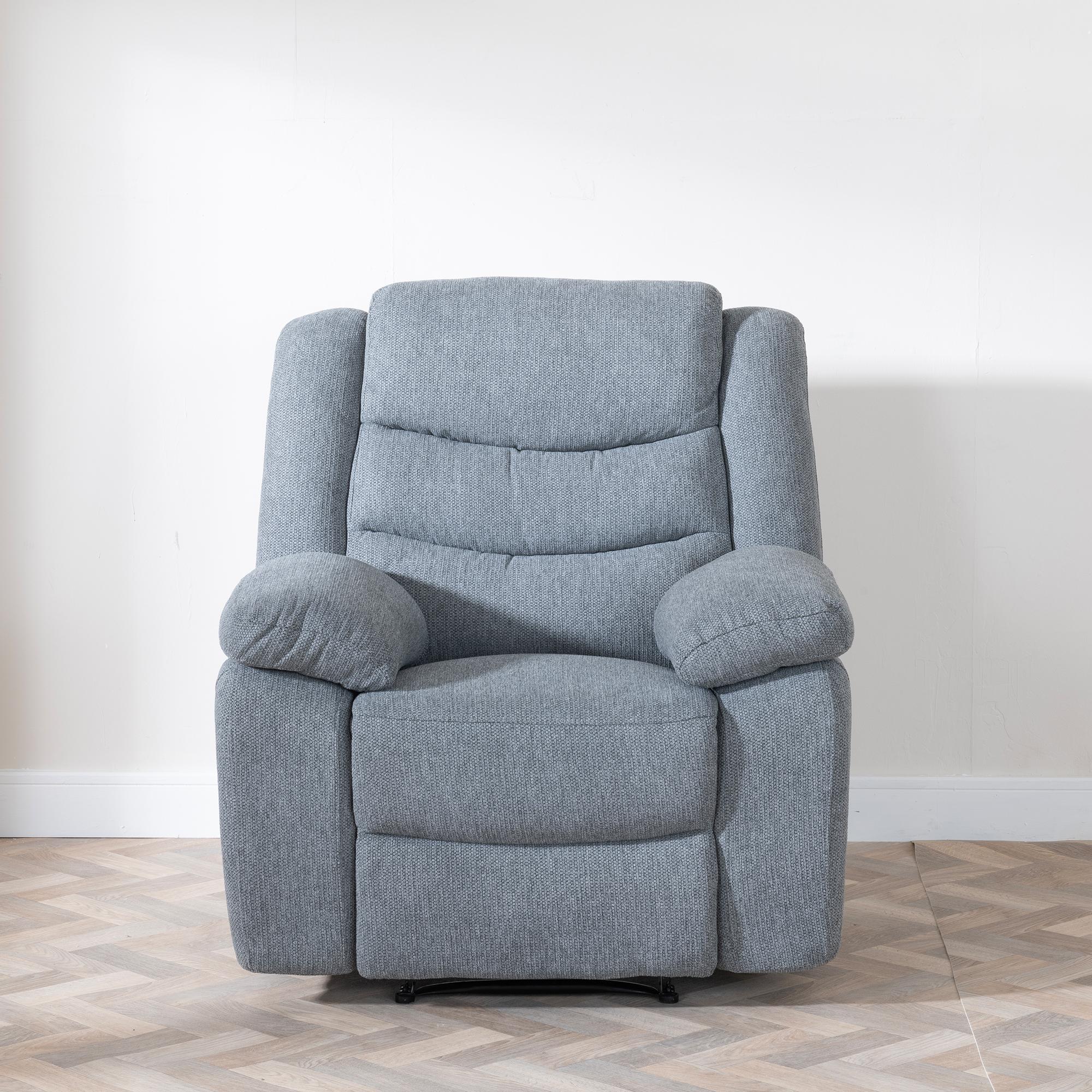 Sydney Grey Fabric Manual Recliner Sofa