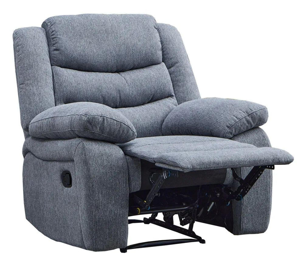 Sydney Grey Fabric Manual Recliner Sofa