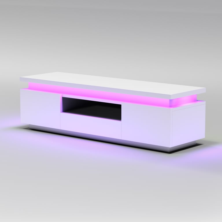 Aurora RGB LED TV Stand - White