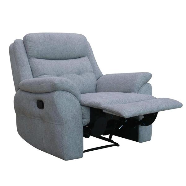 Thomas Grey Fabric Manual Recliner Sofa