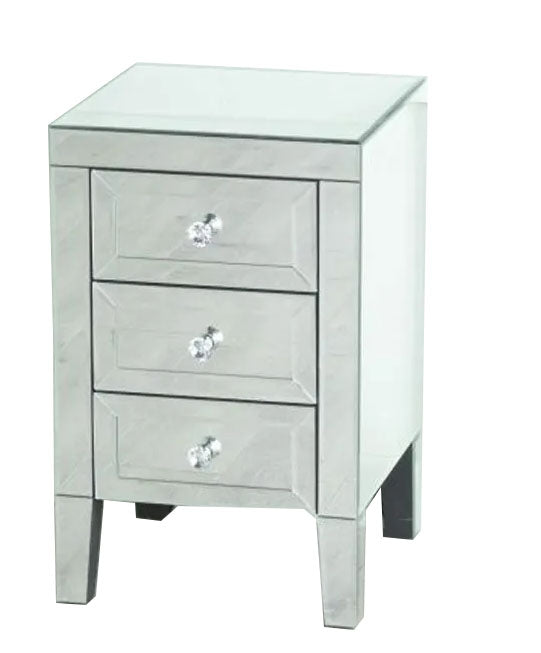 Vasari Mirrored 3 Drawer Bedside Cabinet