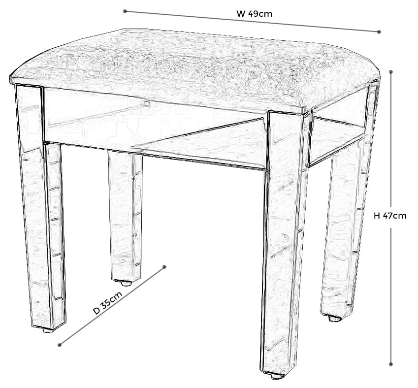 Vasari Mirrored Dressing Stool
