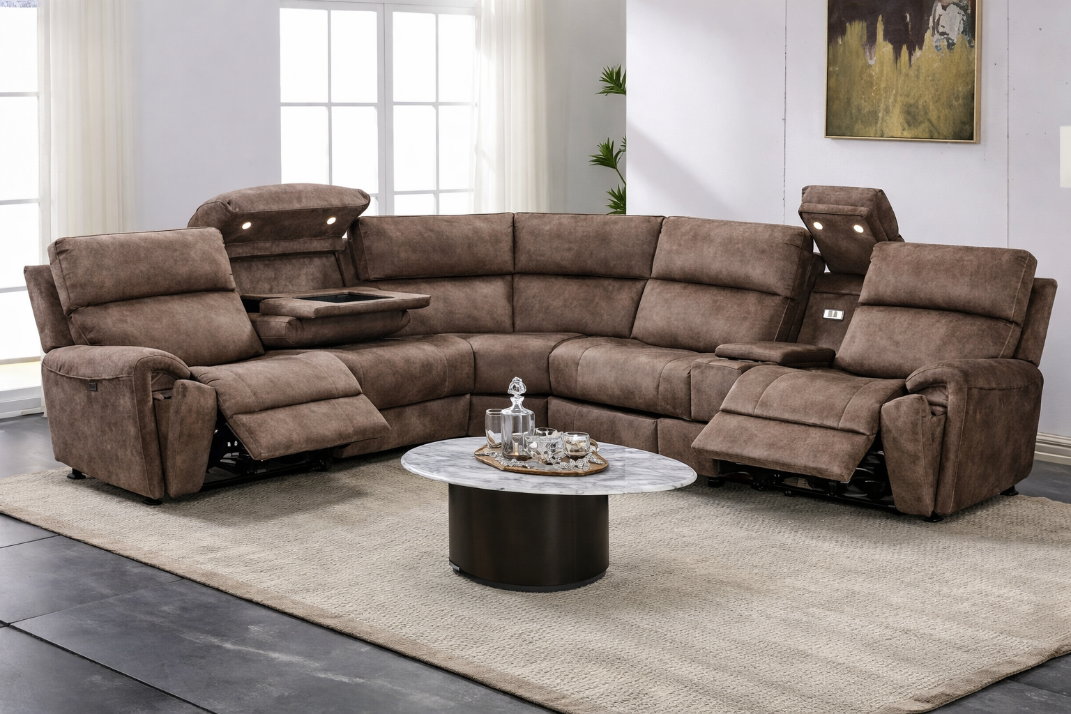 Vegas Chocolate Corner Sofa