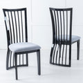 Venito Grey Black Legs Slatted Back Dining Chair