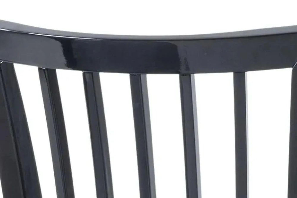 Venito Grey Black Legs Slatted Back Dining Chair