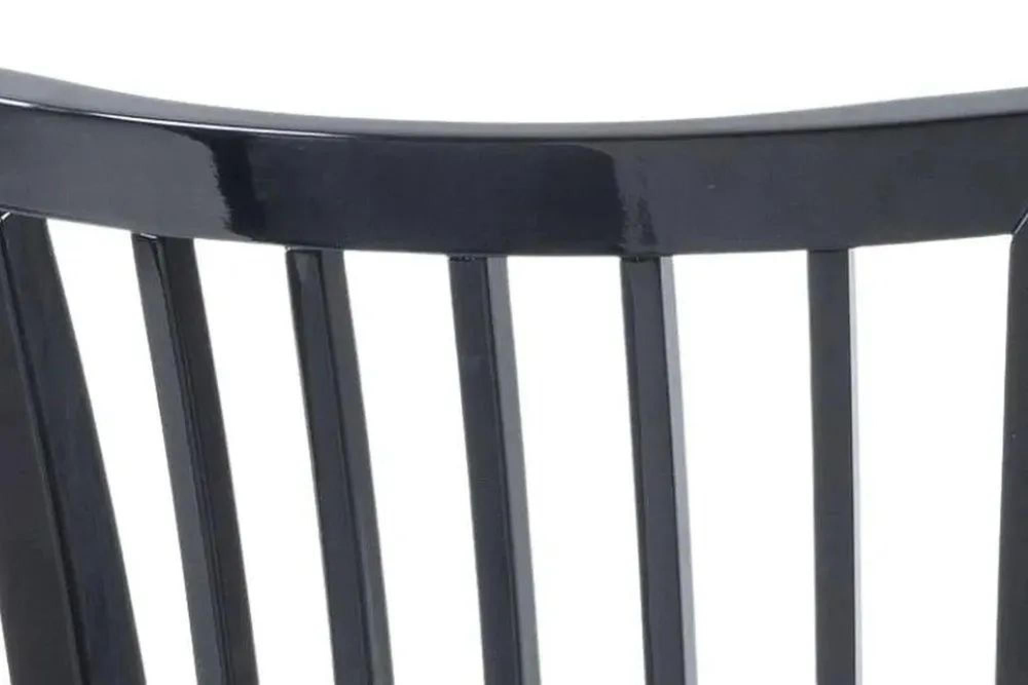 Venito Grey Black Legs Slatted Back Dining Chair