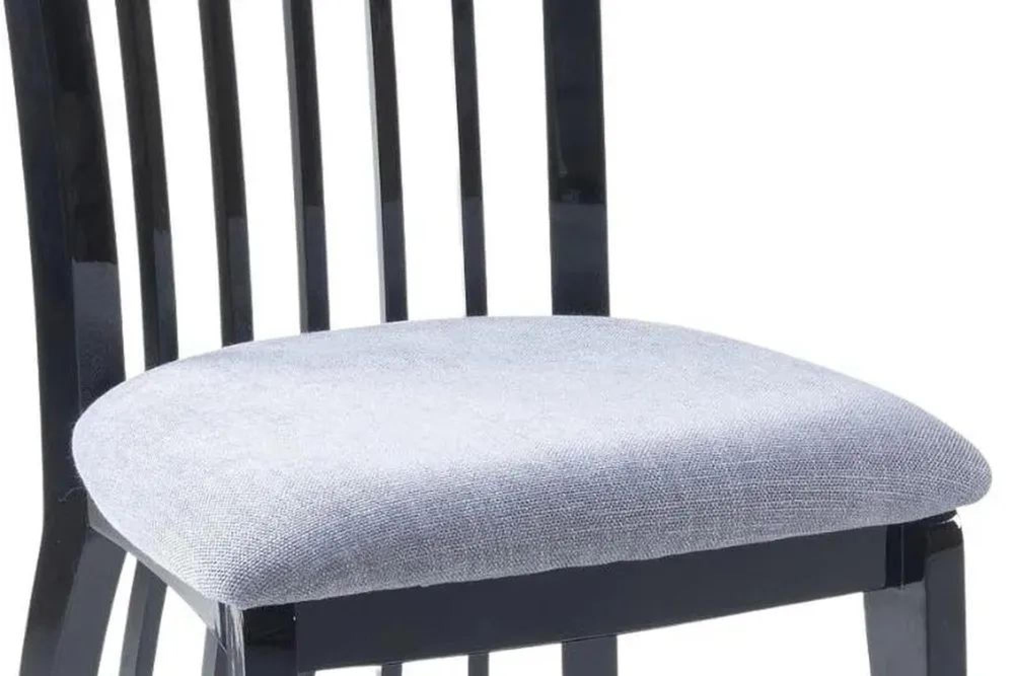 Venito Grey Black Legs Slatted Back Dining Chair