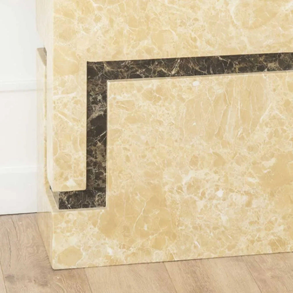Venus Grey Cream Engineered Marble Console Table